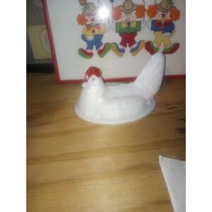 Westmoreland Milk glass Hen On Nest Lid Only Red Comb(Chipped) Candy Dish
